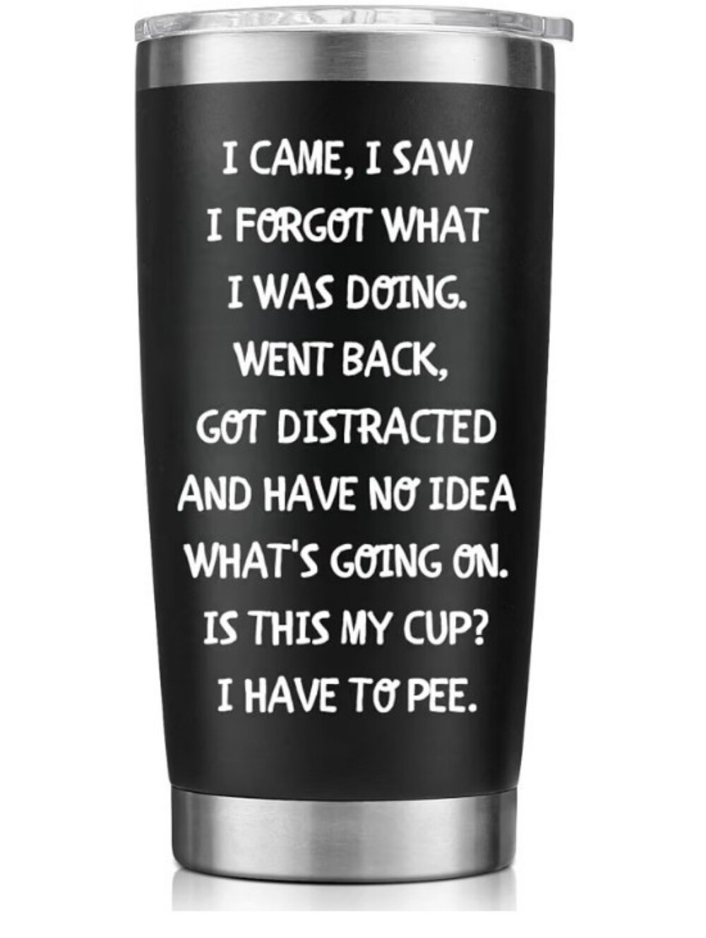 Black Stainless Travel Tumbler with Funny Quote 20 Oz